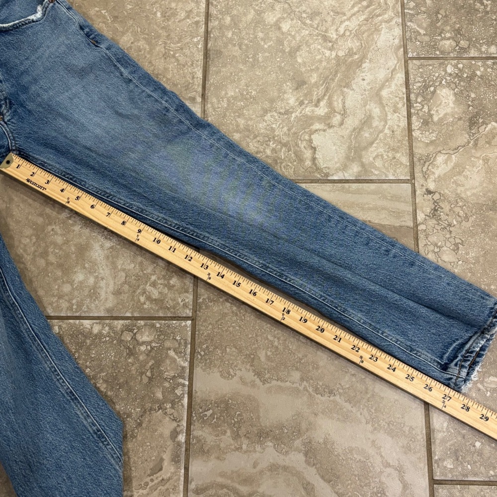 AGOLDE Riley Long High Rise Straight Leg Jeans Blue Size 24 A9090B-1554 - Picture 11 of 14